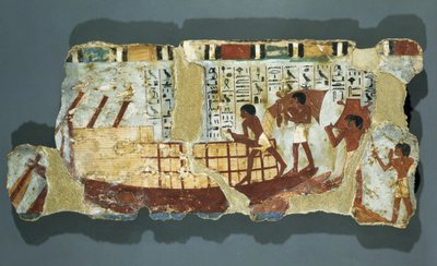 Getreideverladung, aus dem Grab von Unsou, Ost-Theben, Neues Reich von Egyptian 18th Dynasty